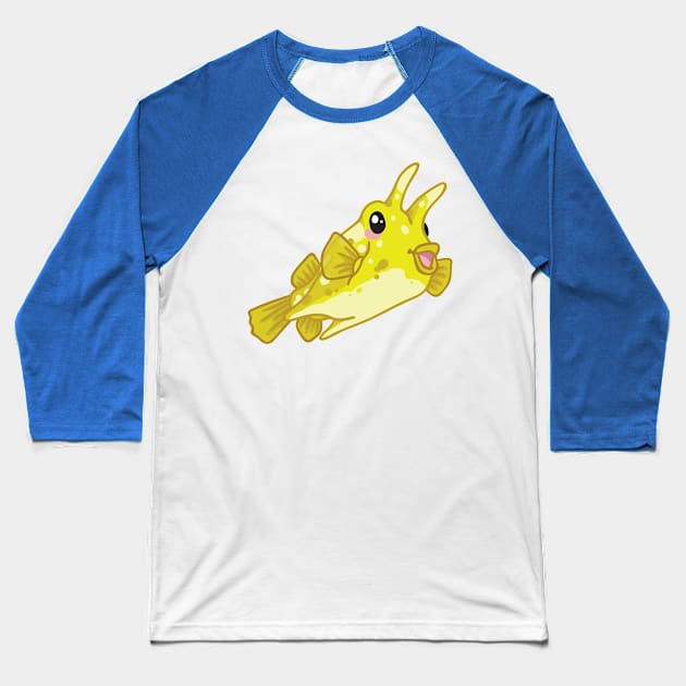 Longhorn Cowfish Baseball T-Shirt by bytesizetreasure